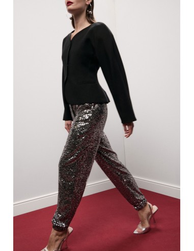 Pantaloni Jogging Con Paillettes E Fondo Elasticizzato Dixie - Vest...