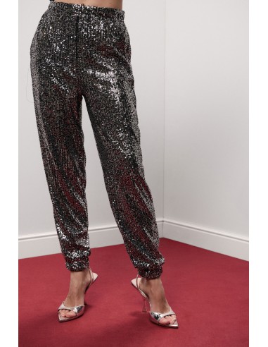 Pantaloni Jogging Con Paillettes E Fondo Elasticizzato Dixie - Vest...