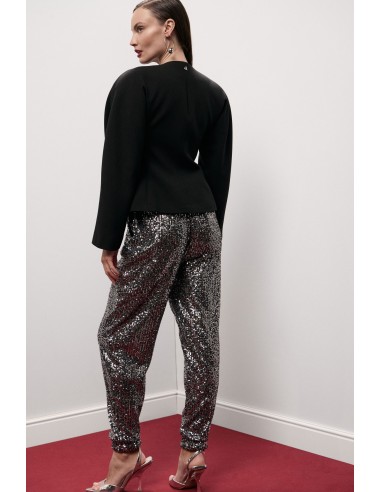 Pantaloni Jogging Con Paillettes E Fondo Elasticizzato Dixie - Vest...