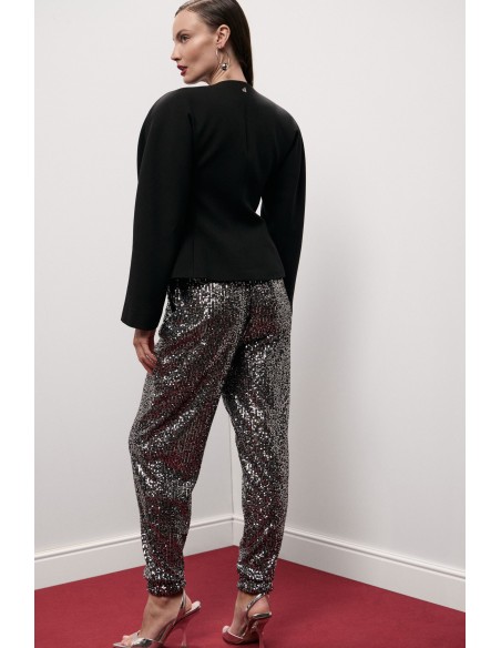 Pantaloni Jogging Con Paillettes E Fondo Elasticizzato Dixie - Vest...