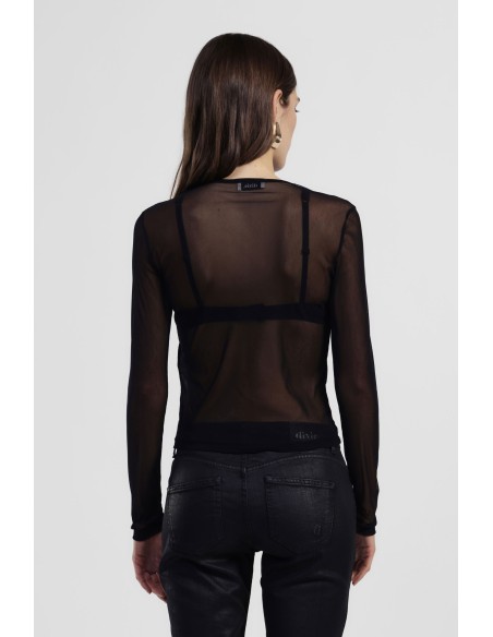 T-Shirt de Manga Comprida Efeito Transparente Dixie
