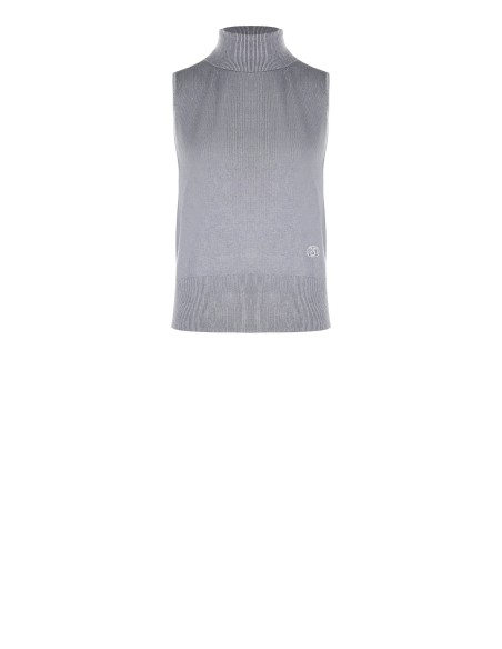 Camisola De Gola Alta Sem Mangas Com O Logótipo RR Bordado Rinascimento - Vestiti Firmati Life Smiles