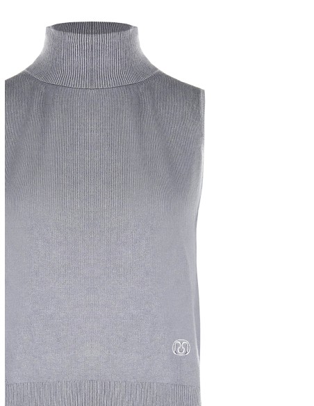 Camisola De Gola Alta Sem Mangas Com O Logótipo RR Bordado Rinascimento - Vestiti Firmati Life Smiles