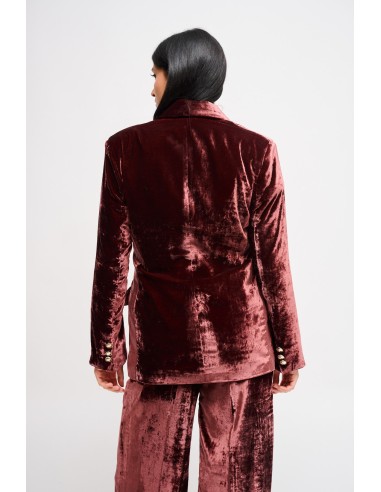 Blazer de duplo peito em veludo liso Maryley