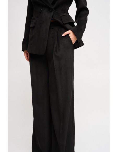 Conjunto blazer de abotoamento duplo e calças palazzo Maryley