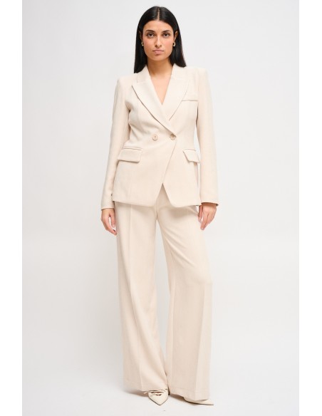 Conjunto Blazer de Abotoamento Duplo e Calças Palazzo Maryley