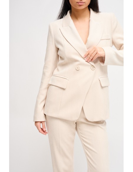 Conjunto blazer de abotoamento duplo e calças cigarette Maryley