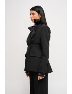 Blazer cruzado com detalhes em cetim Maryley 2