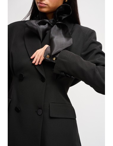 Blazer de abotoamento duplo com detalhes em cetim Maryley