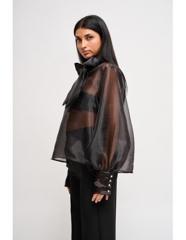 Blusa em cetim semi-transparente Maryley