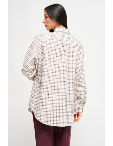 Camisa xadrez oversize com broche de joia Maryley