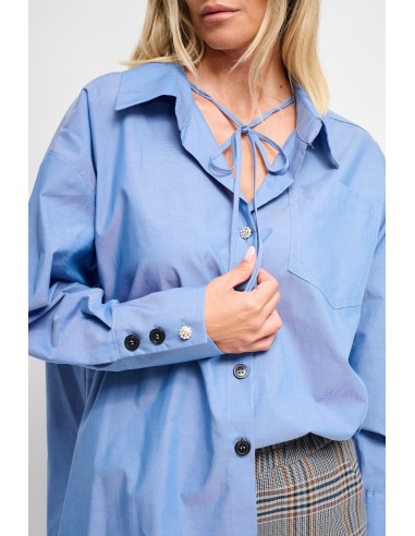 Camisa Oversize Em Algodão Com Cordão Maryley