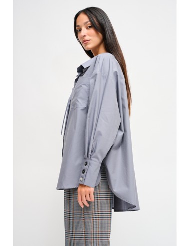 Camisa Oversize Em Algodão Com Cordão Maryley