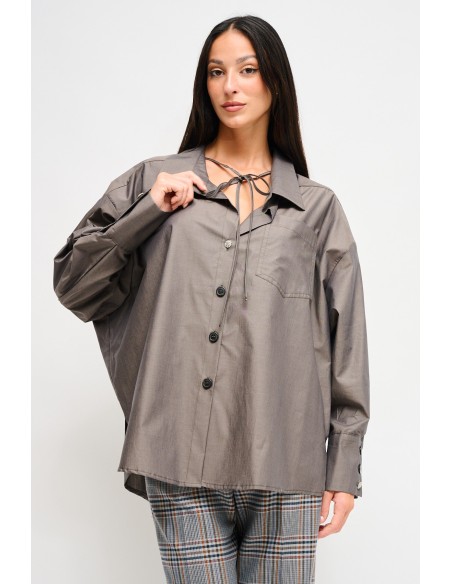 Camisa oversize em algodão com cordão Maryley