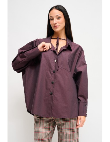 Camisa oversize em algodão com cordão Maryley