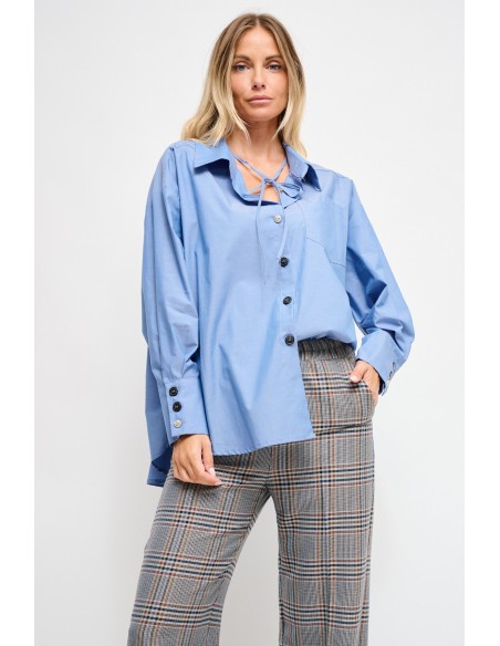 Camisa Oversize em Algodão com Cordão Maryley