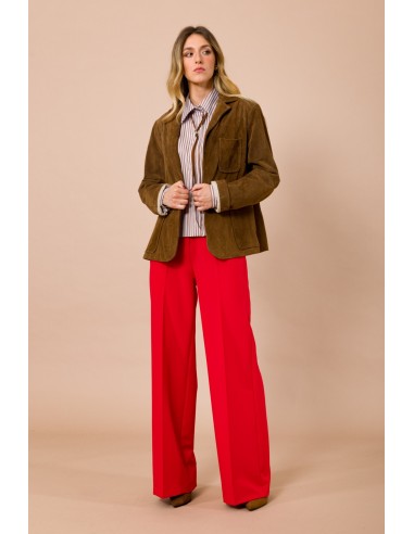 Casaco em camurça com bolsos aplicados Maryley