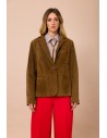 Casaco em camurça com bolsos aplicados Maryley