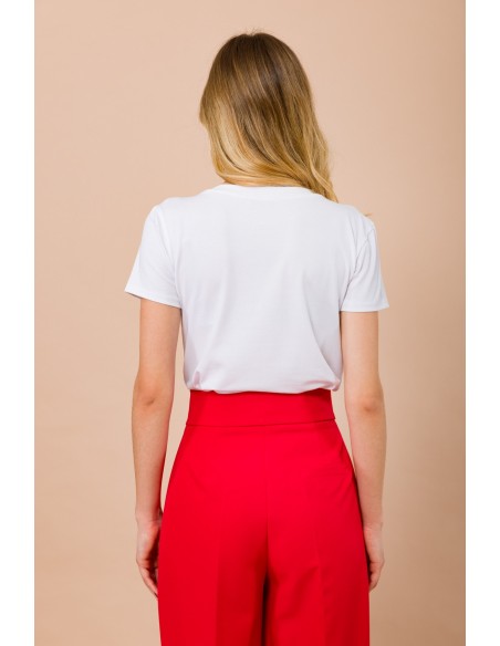 T-Shirt Love Is The Way com aplicações de joias Maryley