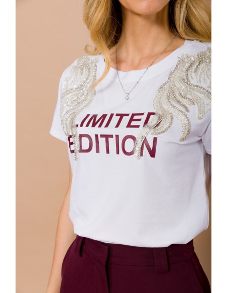 T-Shirt Edição Limitada com Aplicações Jóia Maryley