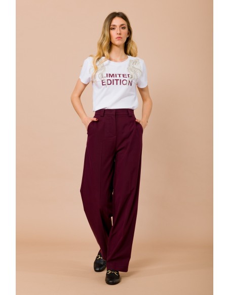 T-shirt Edição Limitada com aplicações de joia Maryley