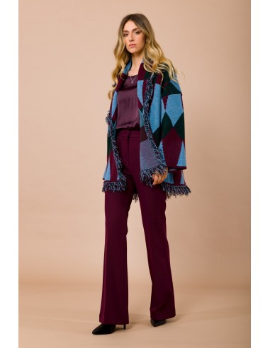 Cardigan Curto com Franjas e Faixa Jacquard na Cintura Maryley