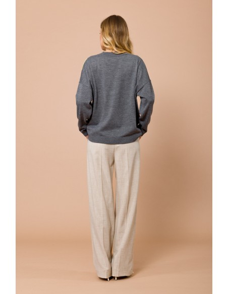 Camisola de manga comprida com padrão argyle Maryley