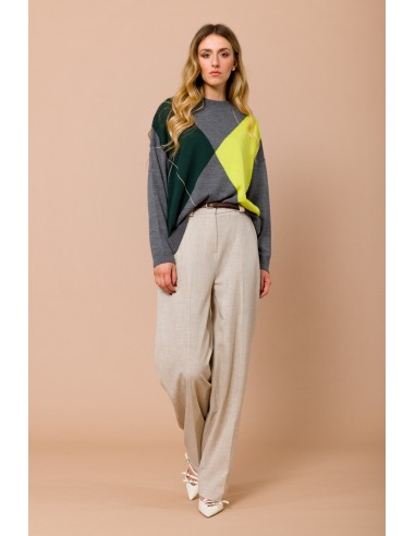 Camisola de manga comprida com motivo argyle Maryley