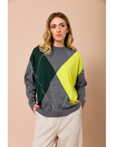 Camisola de manga comprida com motivo argyle Maryley