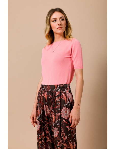 T-shirt de gola redonda manga curta Maryley