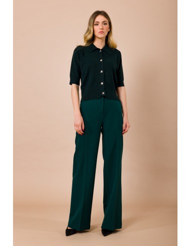 Cardigan con Colarinho de Camisa e Manga Curta Maryley