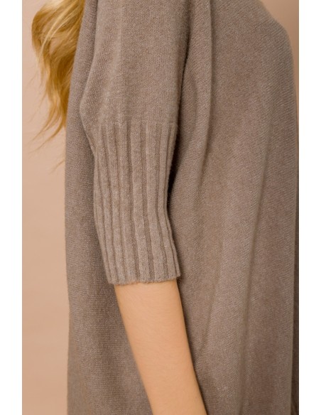 Camisola oversize com decote barco e manga 3/4 Maryley