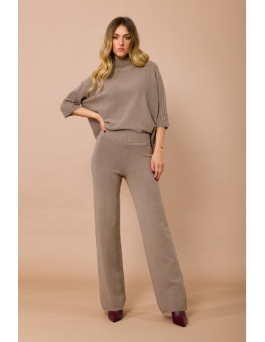 Calças palazzo em malha com cós elástico Maryley