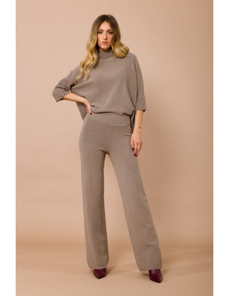 Calças palazzo em malha com cós elástico Maryley