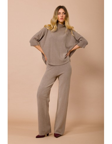 Camisola Oversize Com Gola Alta E Manga 3/4 Maryley