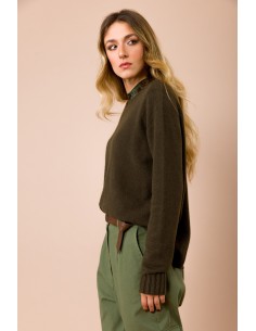 Camisola de gola redonda oversize com racha no centro das costas Maryley 2