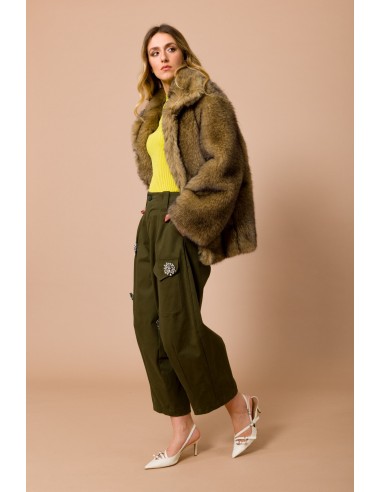 Pele Sintética Lupo Oversize com Gola Alta e Botões de Pressão Maryley