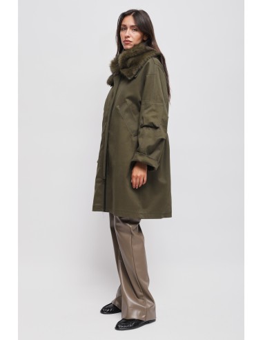 Parka oversize com gola em pêlo sintético removível Maryley