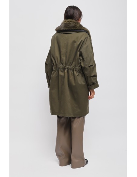 Parka Oversize com Gola em Pêlo Sintético Removível Maryley