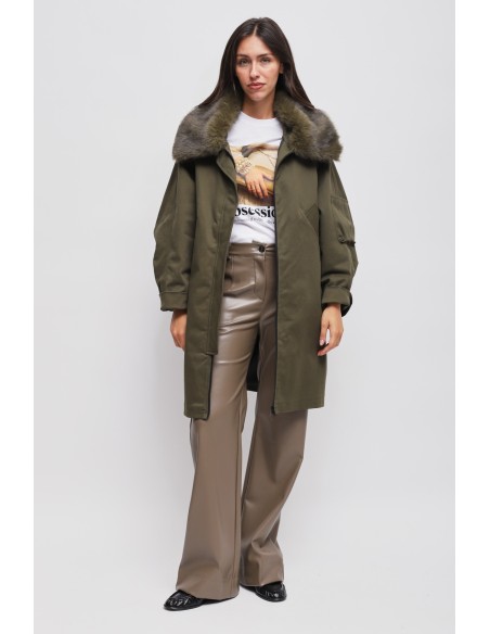 Parka Oversized Com Gola Em Pêlo Sintético Removível Maryley