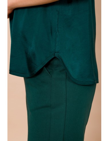 Top com decote em V em cetim de viscose Maryley