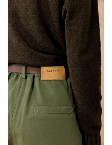 Calças Cargo Com Elástico Na Parte Traseira Da Cintura E Cinto A Condizer Maryley