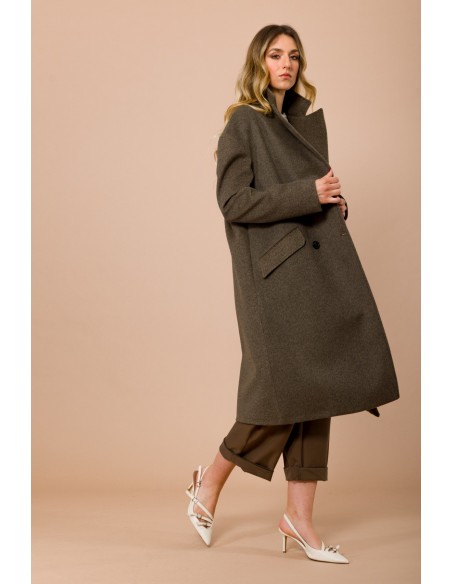 Casaco Oversize De Abotoamento Duplo Forrado Maryley