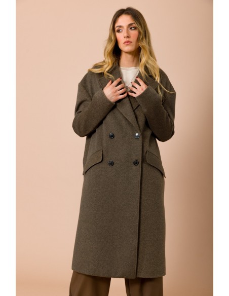 Casaco Oversize de Abotoamento Duplo Forrado Maryley