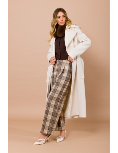 Casaco de um só peito forrado com bolsos e cinto Maryley