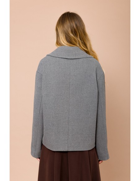 Casaco curto de abotoamento duplo com gola de lapela Maryley