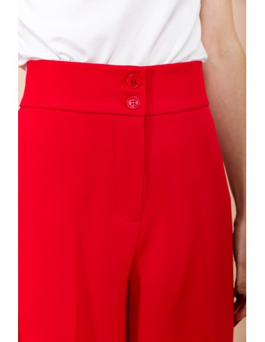 Calças palazzo de cintura alta com duplo botão em pasta Maryley