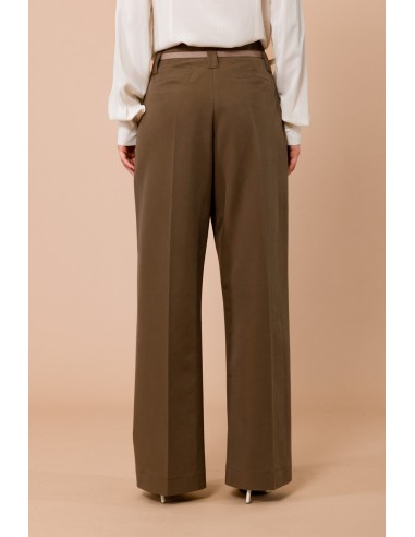 Calças palazzo com cinto na cintura Maryley