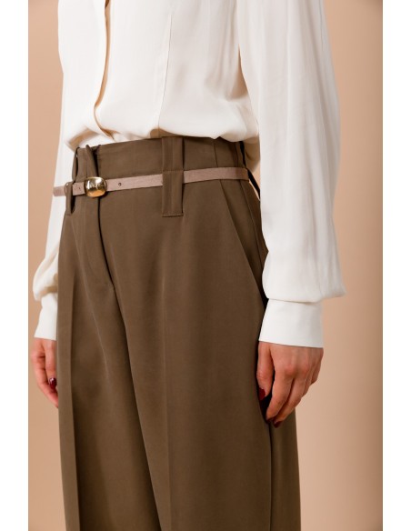 Calças Palazzo Com Cinto Na Cintura Maryley