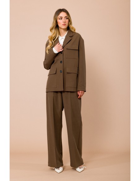 Calças palazzo com cinto na cintura Maryley